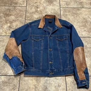 Calvin Klein Leather and Denim  jacket extra-large